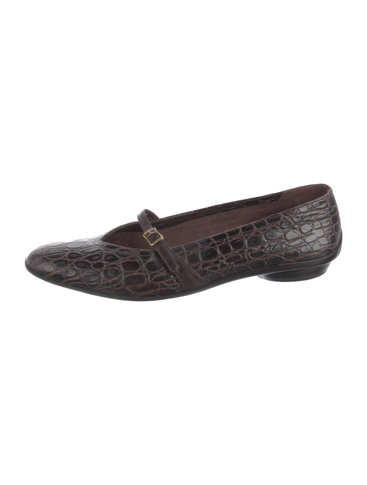 Salvatore Ferragamo Leather Animal Print Mary Jane Flats