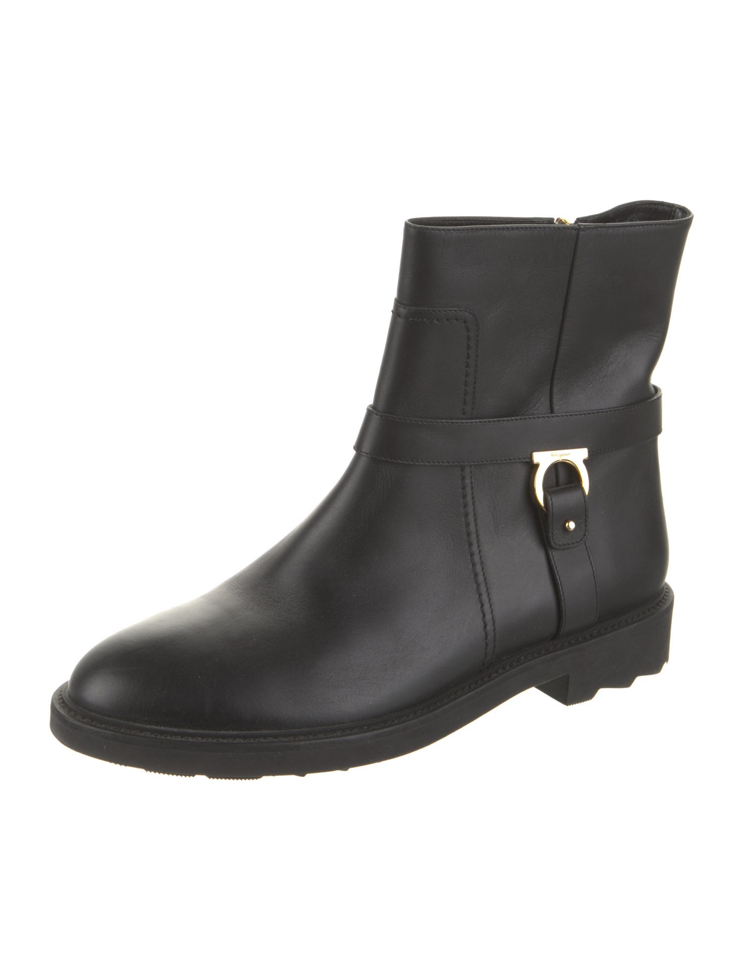 Salvatore Ferragamo Leather Moto Boots