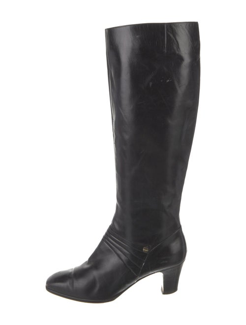 Salvatore Ferragamo Gancini Logo Leather Riding Boots