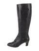 Salvatore Ferragamo Gancini Logo Leather Riding Boots
