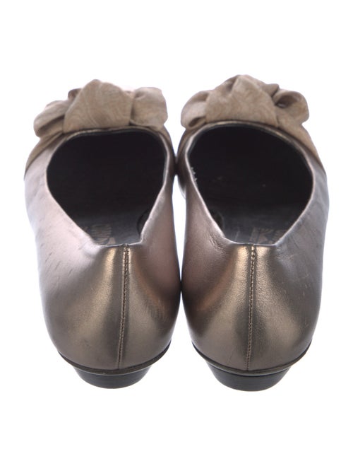 Salvatore Ferragamo Leather Bow Accents Flats