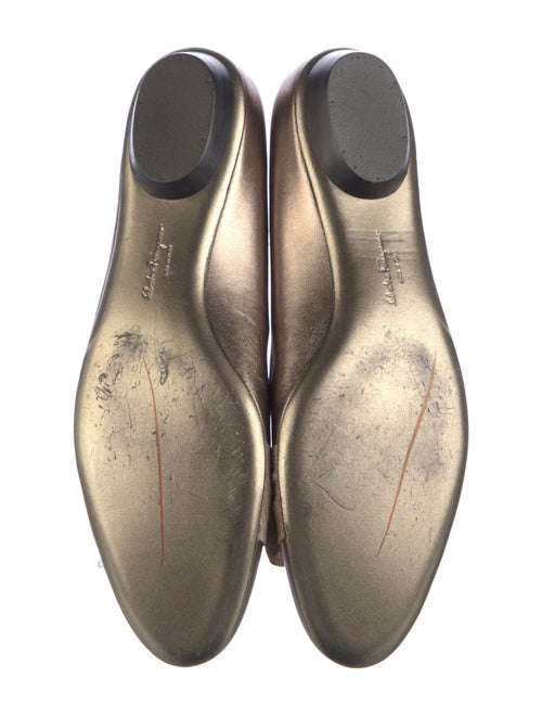 Salvatore Ferragamo Leather Bow Accents Flats