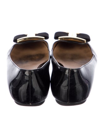 Salvatore Ferragamo Vara Bow Accent Patent Leather Ballet Flats