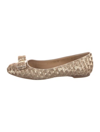 Salvatore Ferragamo Sequins Animal Print Flats