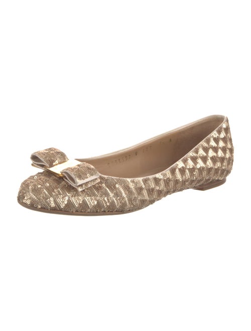 Salvatore Ferragamo Sequins Animal Print Flats