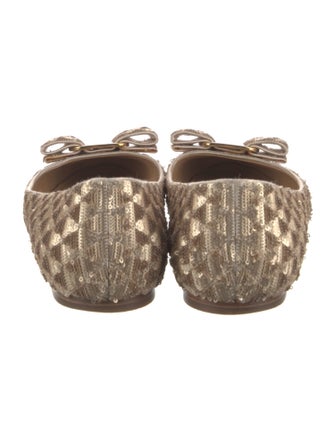 Salvatore Ferragamo Sequins Animal Print Flats
