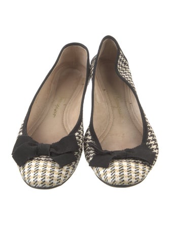 Salvatore Ferragamo Houndstooth Print Ballet Flats