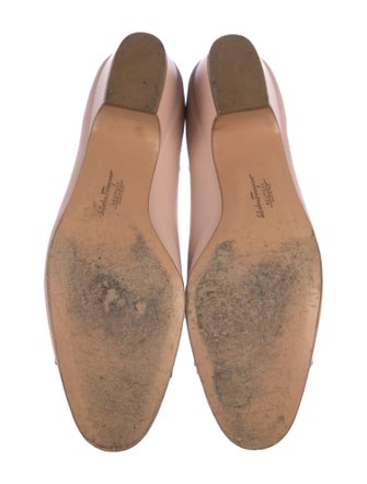 Salvatore Ferragamo Leather Bow Accents Flats