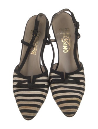 Salvatore Ferragamo Striped Slingback Pumps