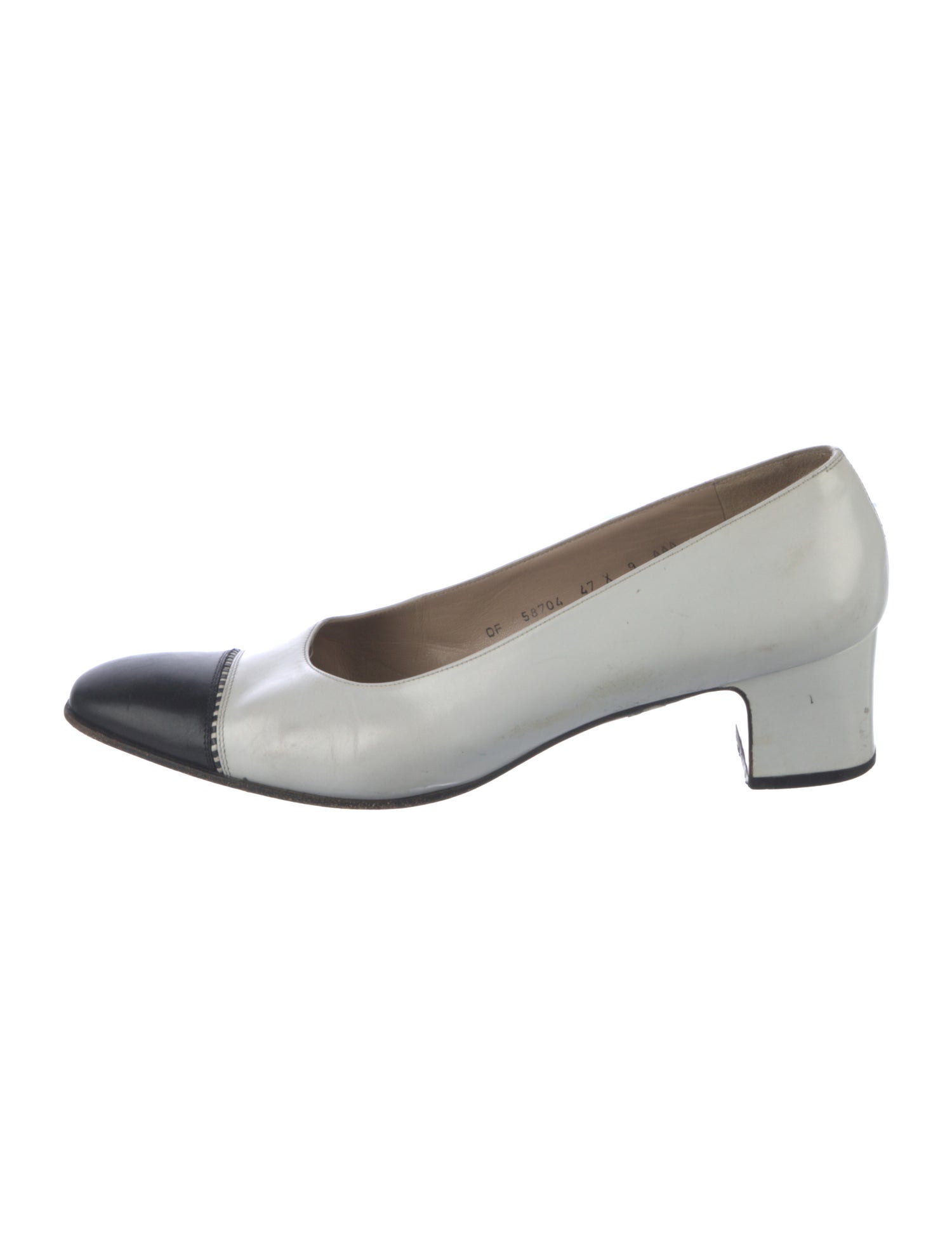 Salvatore Ferragamo Leather Colorblock Pattern Pumps