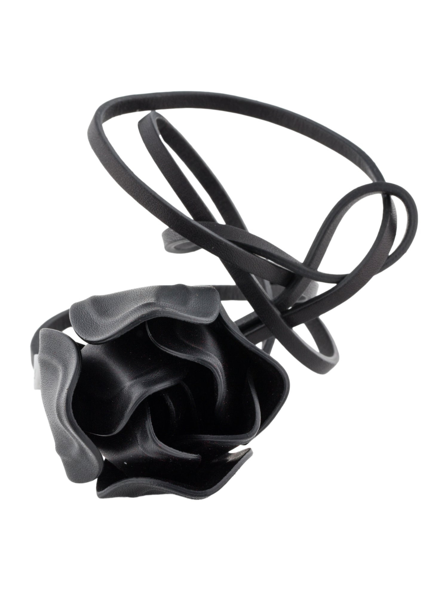 Salvatore Ferragamo Leather Flower Wrap Bracelet