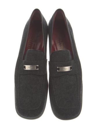 Salvatore Ferragamo Suede Leather Trim Embellishment Loafers