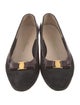 Salvatore Ferragamo Vara Bow Accent Suede Ballet Flats