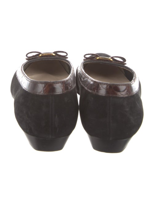 Salvatore Ferragamo Vara Bow Accent Suede Ballet Flats