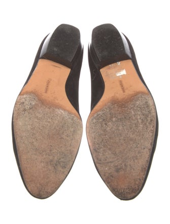 Salvatore Ferragamo Vara Bow Accent Suede Ballet Flats