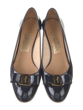 Salvatore Ferragamo Vara Bow Accent Patent Leather Flats