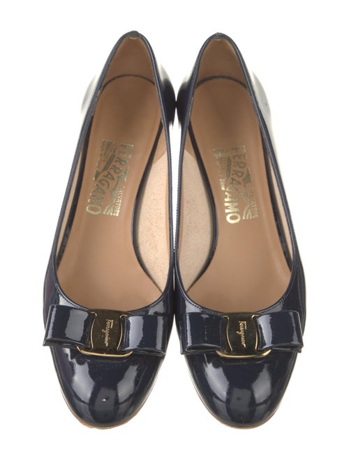 Salvatore Ferragamo Vara Bow Accent Patent Leather Flats