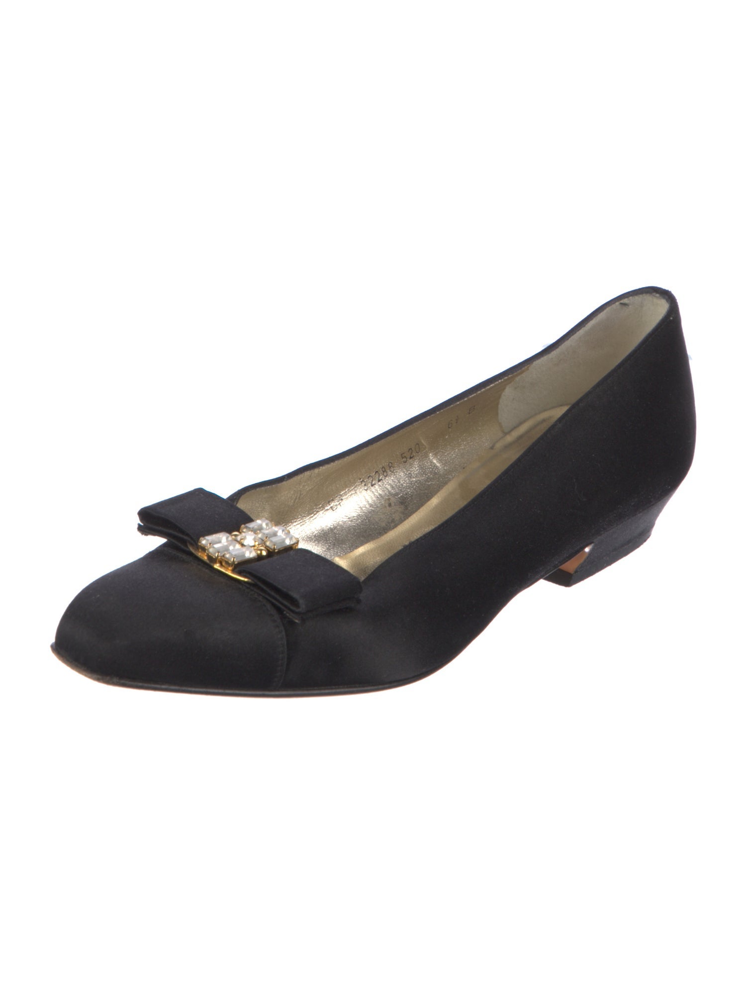 Salvatore Ferragamo Satin Bow Accents Flats
