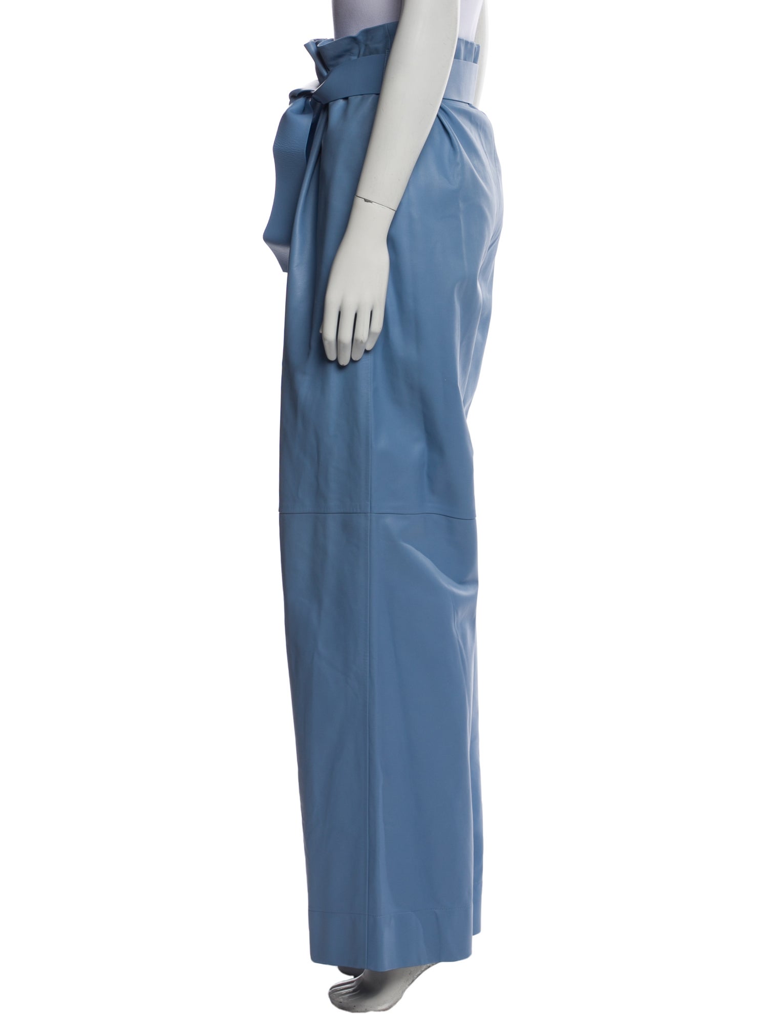 Salvatore Ferragamo Leather Wide Leg Pants