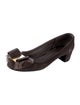 Salvatore Ferragamo Suede Bow Accents Pumps
