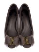 Salvatore Ferragamo Suede Bow Accents Pumps