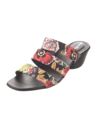 Salvatore Ferragamo Canvas Printed Slides