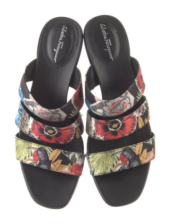 Salvatore Ferragamo Canvas Printed Slides