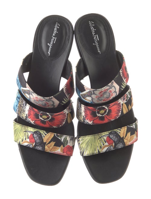 Salvatore Ferragamo Canvas Printed Slides