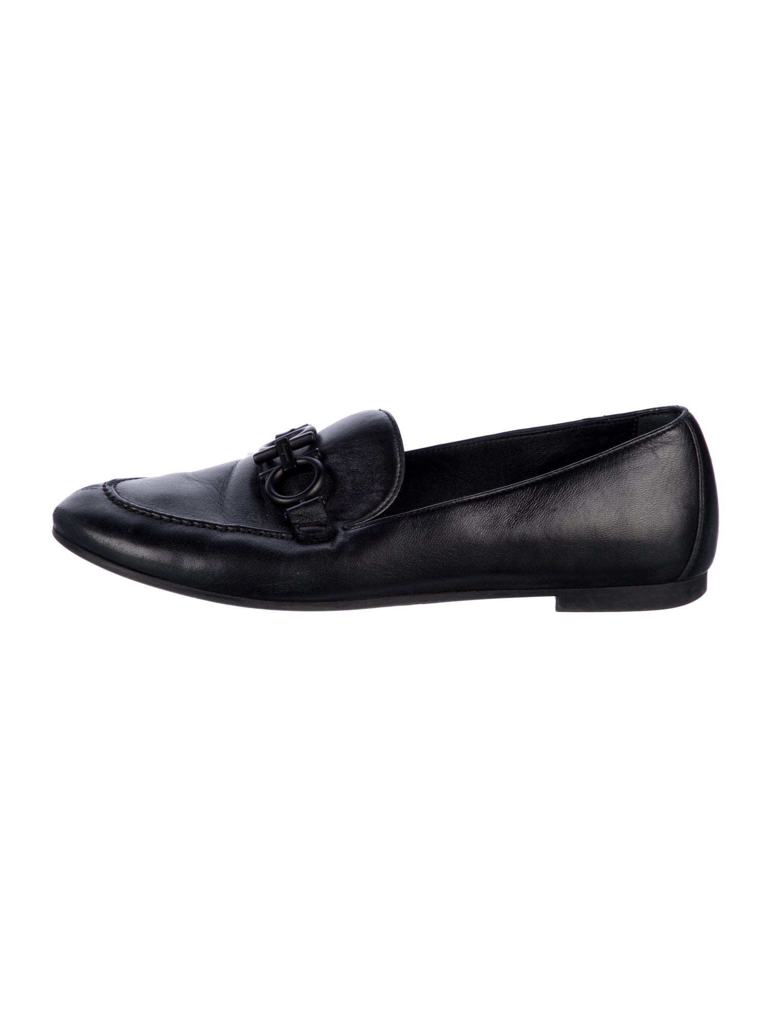 Salvatore Ferragamo Gancini Logo Leather Loafers