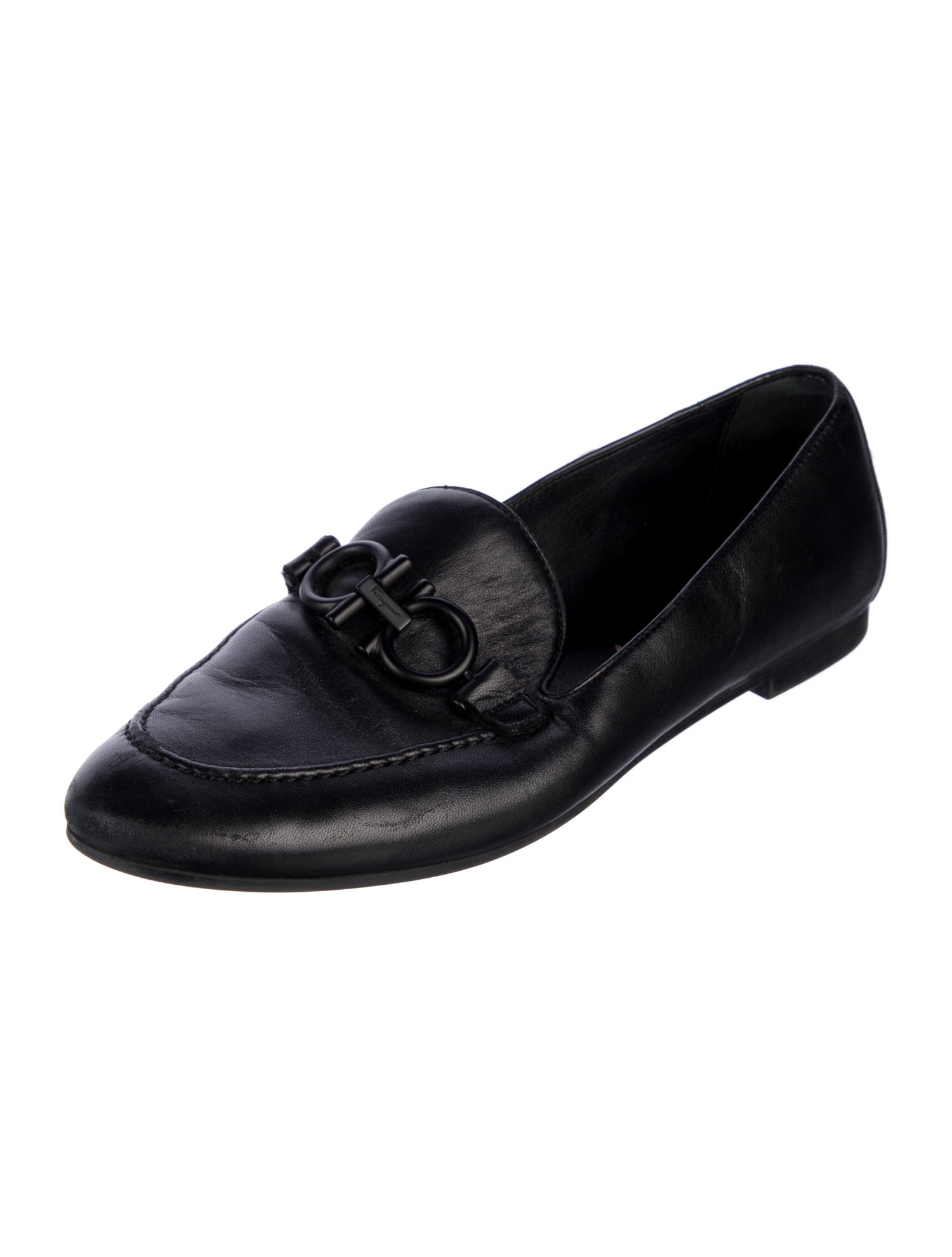 Salvatore Ferragamo Gancini Logo Leather Loafers