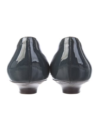 Salvatore Ferragamo Patent Leather Grosgrain Trim Flats