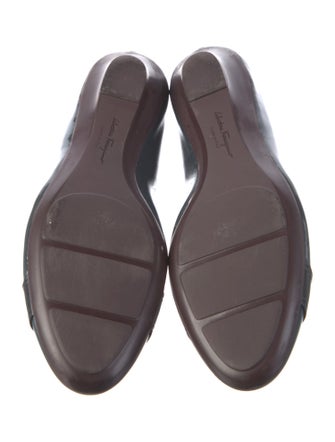 Salvatore Ferragamo Patent Leather Grosgrain Trim Flats