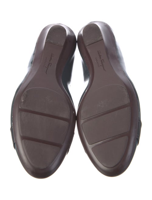 Salvatore Ferragamo Patent Leather Grosgrain Trim Flats