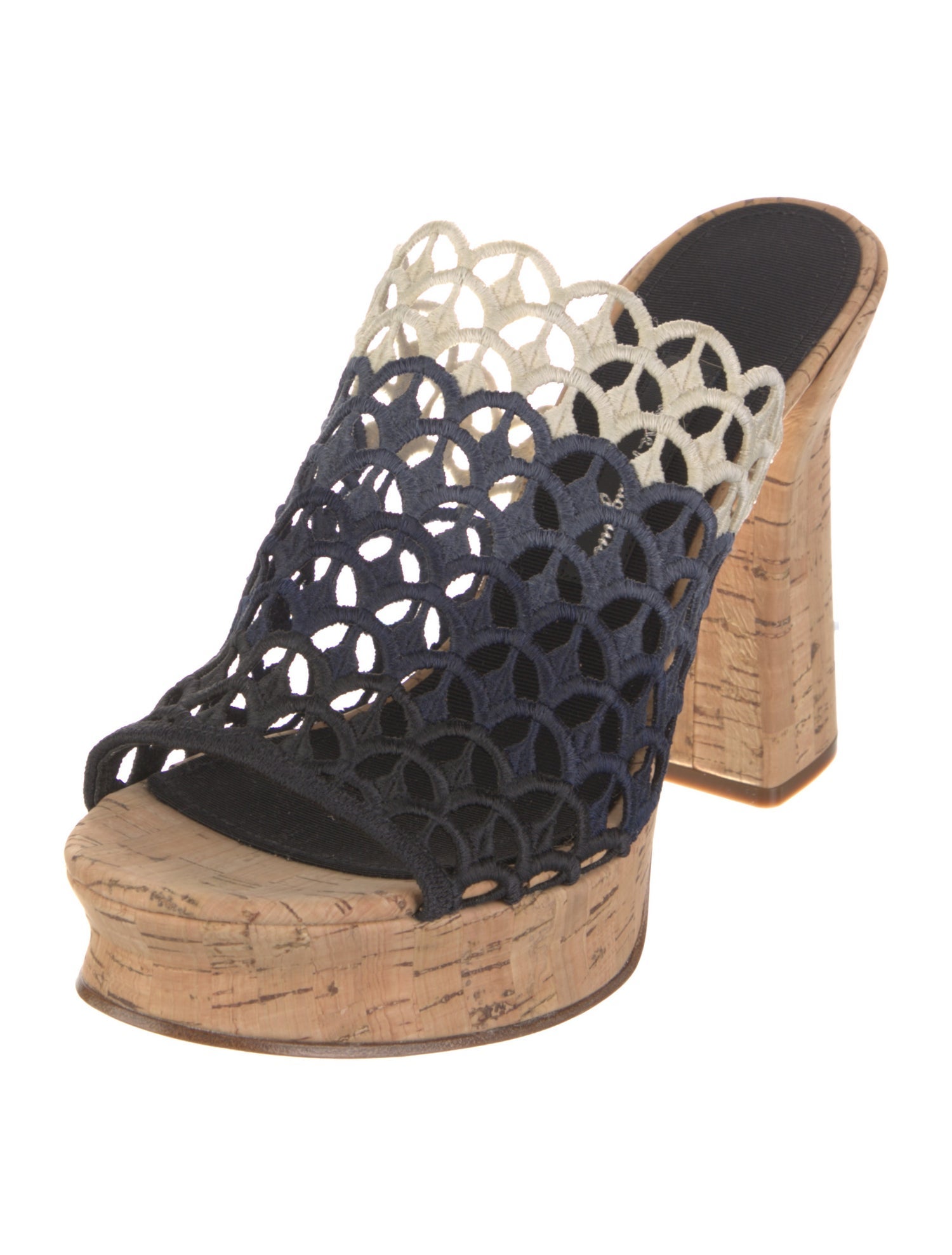 Salvatore Ferragamo Colorblock Pattern Embroidered Accent Slides