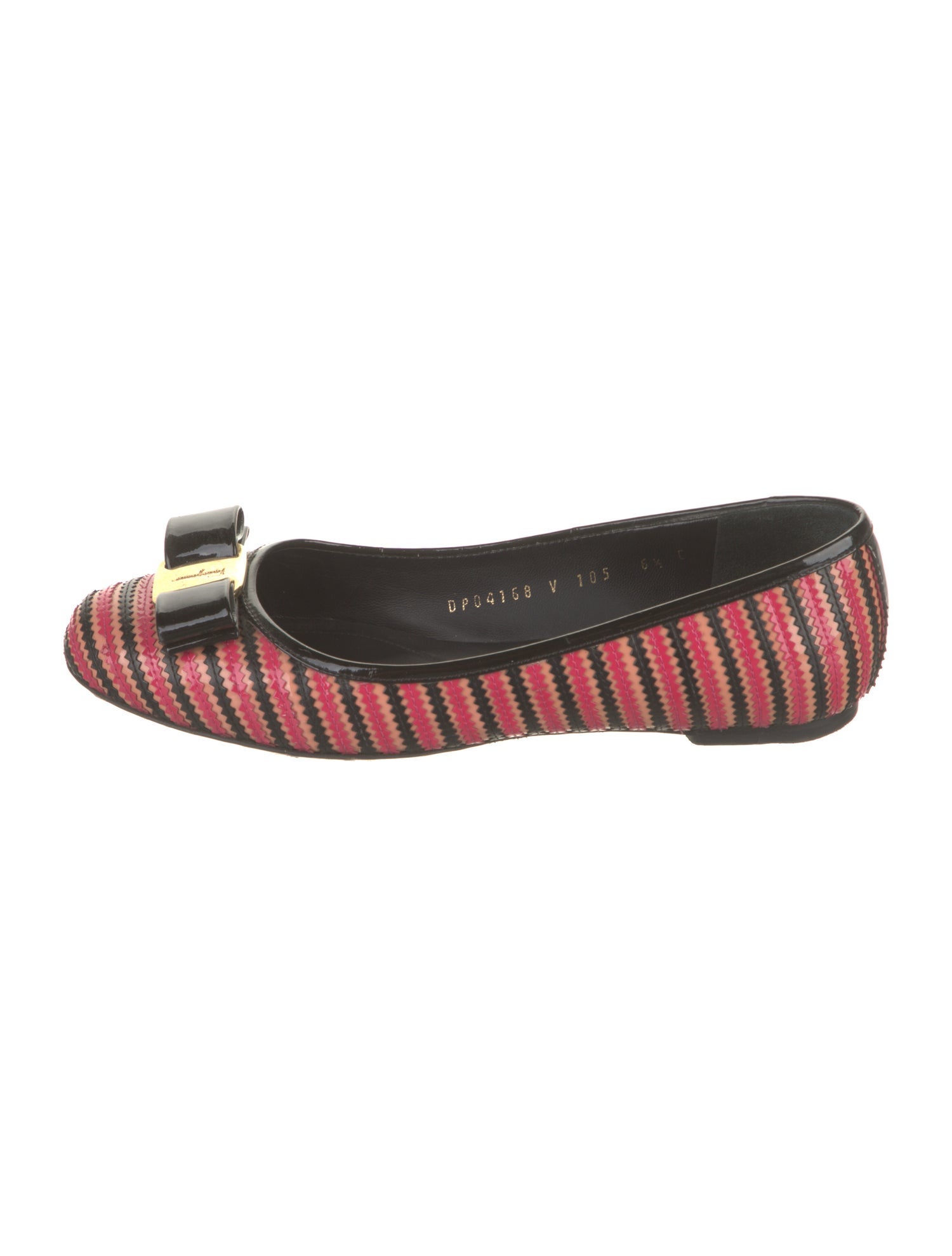 Salvatore Ferragamo Patent Leather Printed Ballet Flats