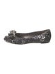 Salvatore Ferragamo Sequins Bow Accents Ballet Flats