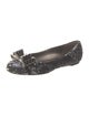 Salvatore Ferragamo Sequins Bow Accents Ballet Flats