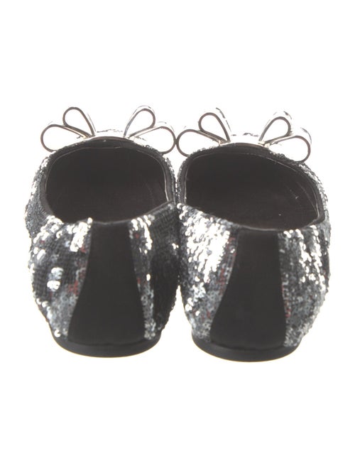 Salvatore Ferragamo Sequins Bow Accents Ballet Flats