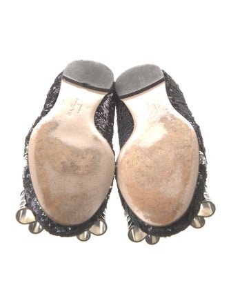 Salvatore Ferragamo Sequins Bow Accents Ballet Flats