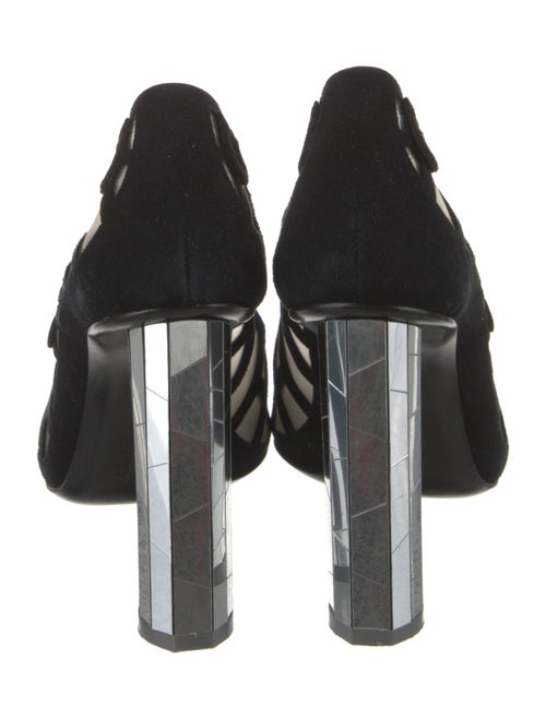 Salvatore Ferragamo Suede Mesh Accents Pumps