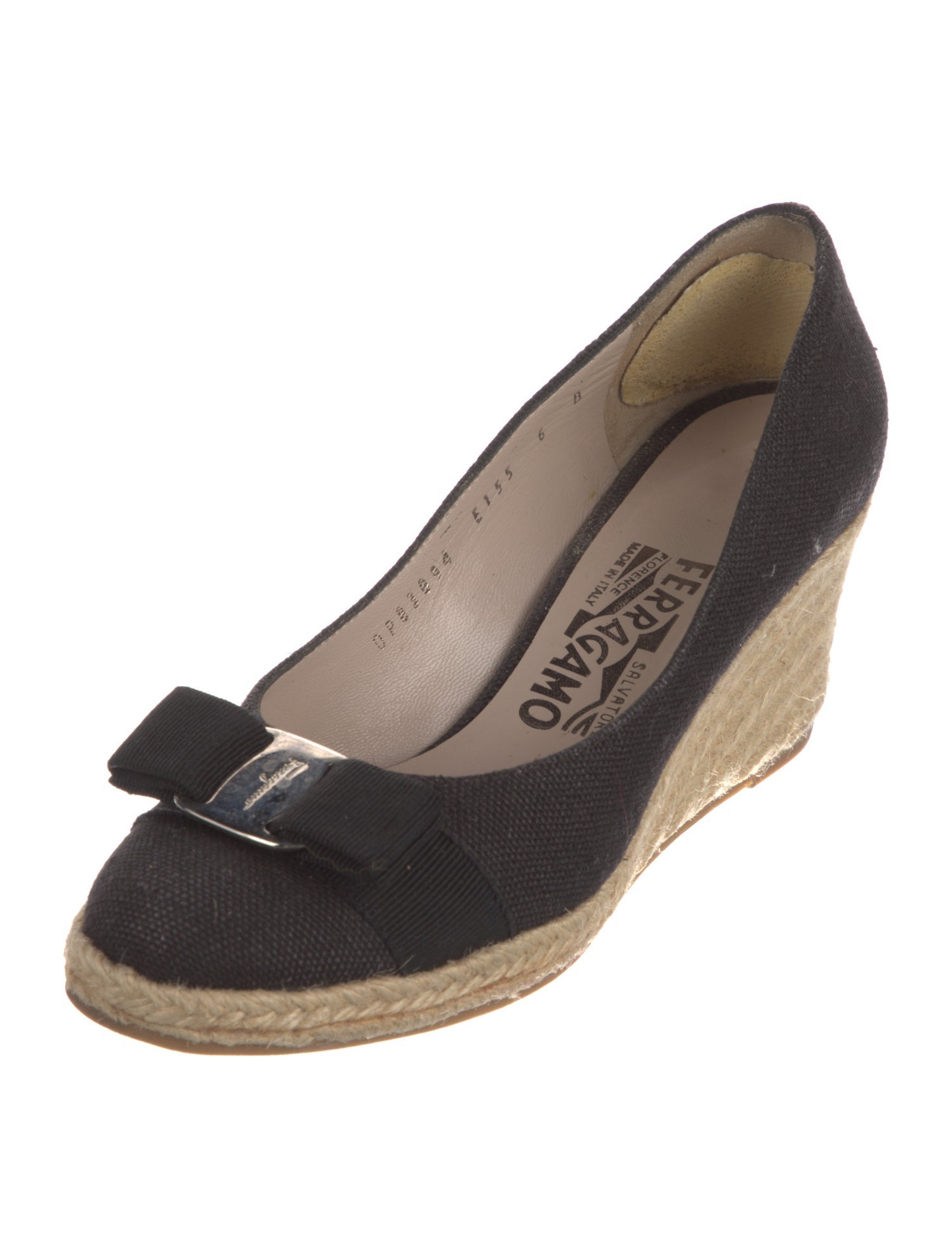 Salvatore Ferragamo Vara Bow Accent Canvas Pumps