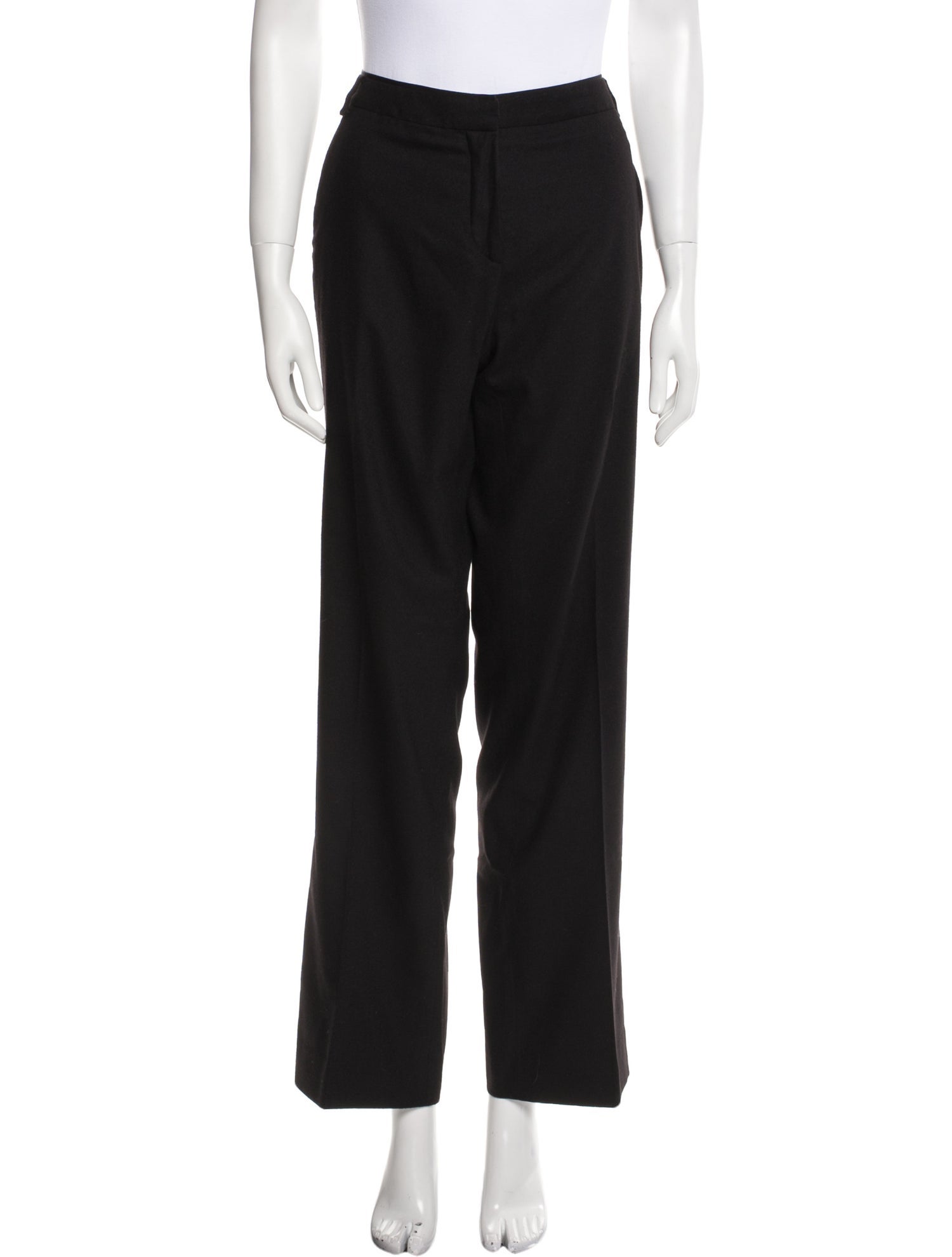 Salvatore Ferragamo Wool Wide Leg Pants - Black, 9.75