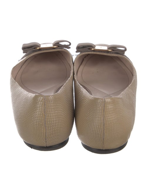 Salvatore Ferragamo Vara Bow Accent Leather Ballet Flats