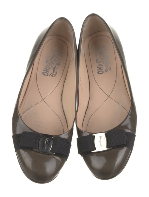 Salvatore Ferragamo Vara Bow Accent Patent Leather Ballet Flats