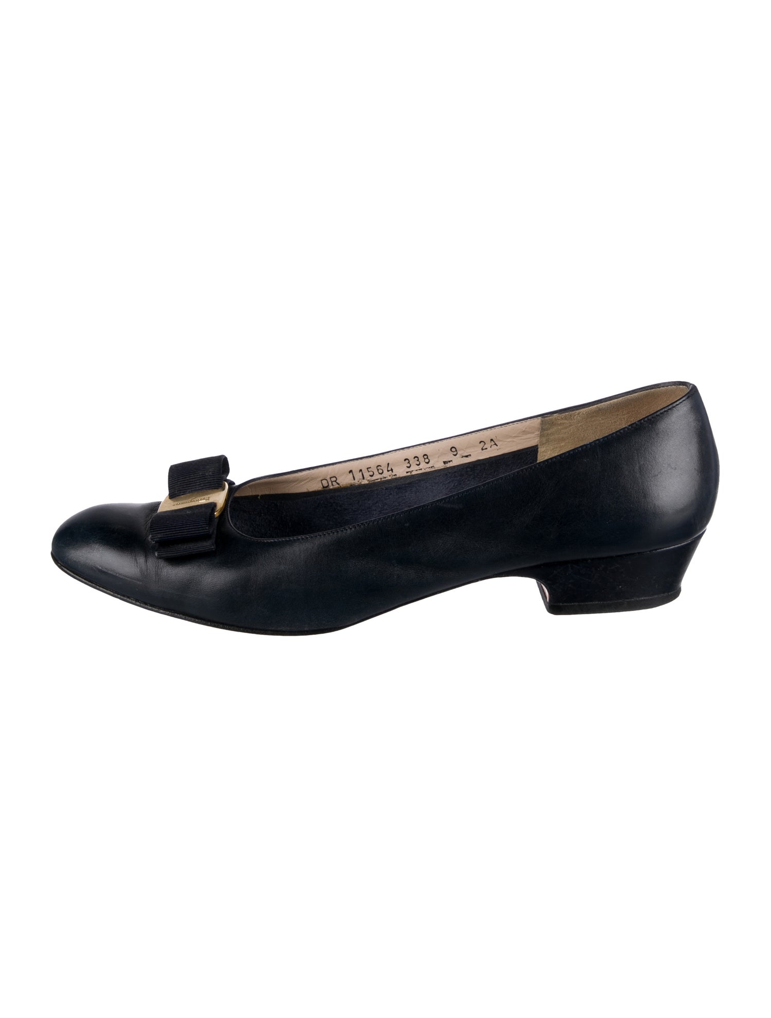 Salvatore Ferragamo Leather Bow Accents Pumps