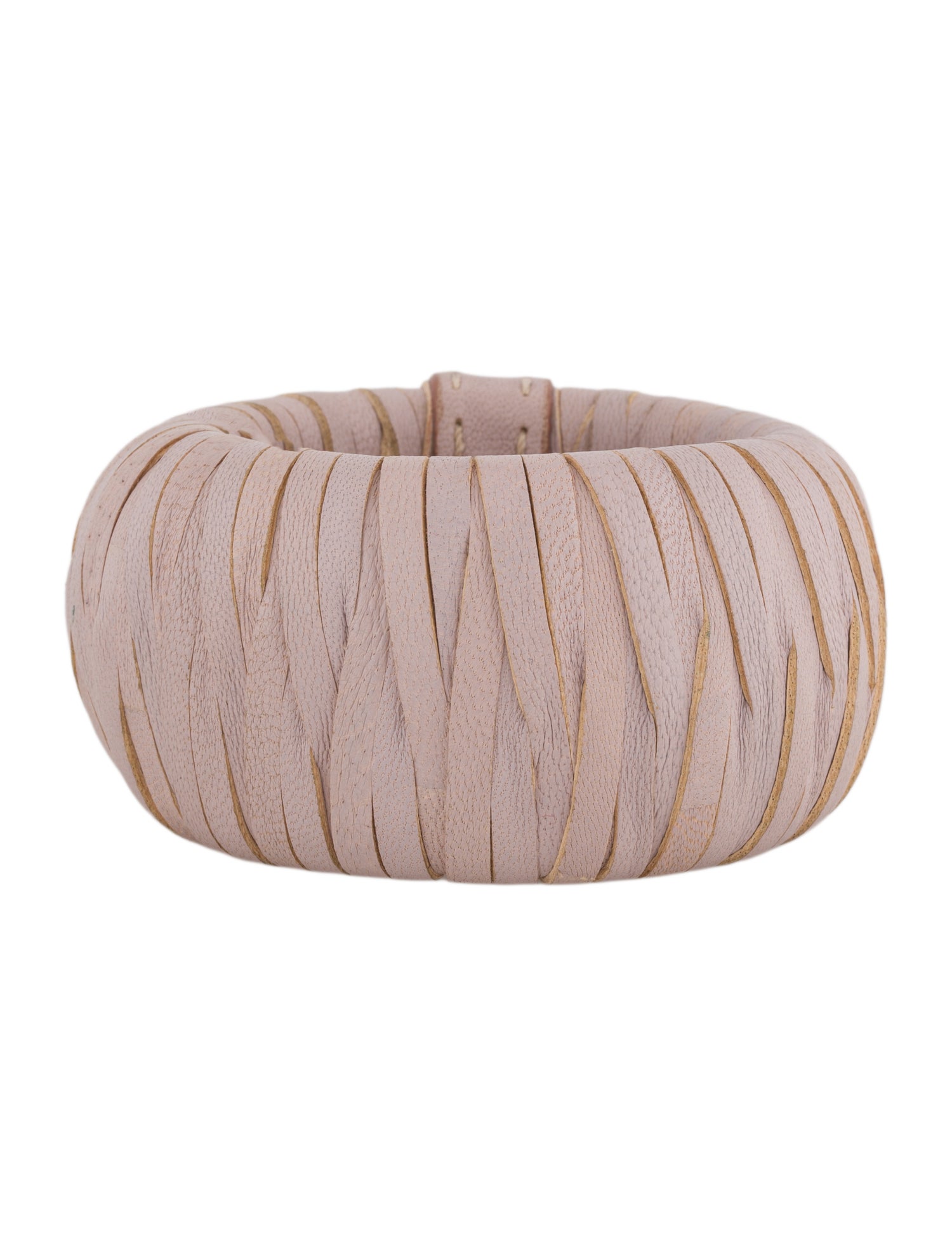 Salvatore Ferragamo Leather Wrap Wide Bangle Bracelet