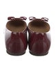 Salvatore Ferragamo Patent Leather Bow Accents Flats