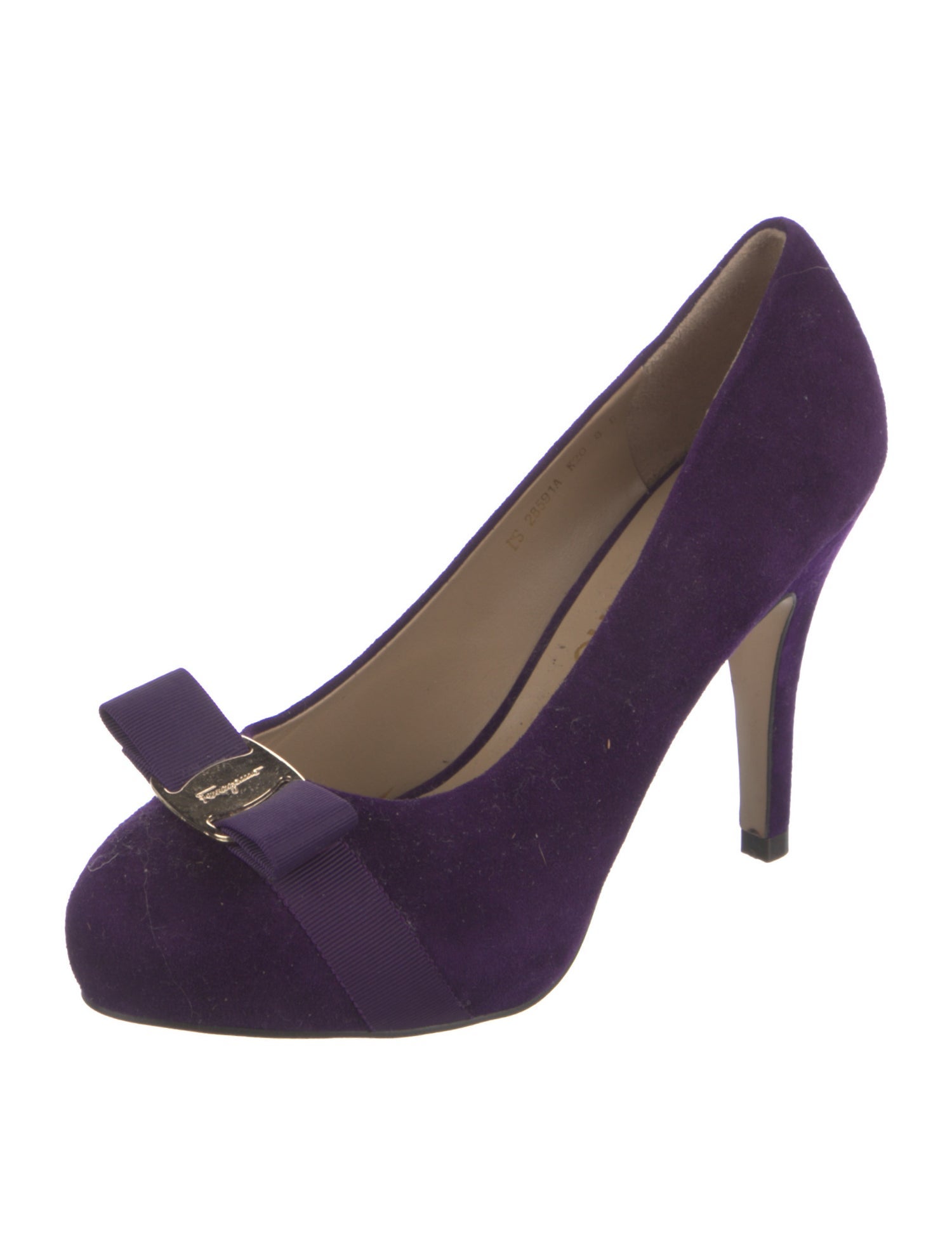 Salvatore Ferragamo Suede Bow Accents Pumps