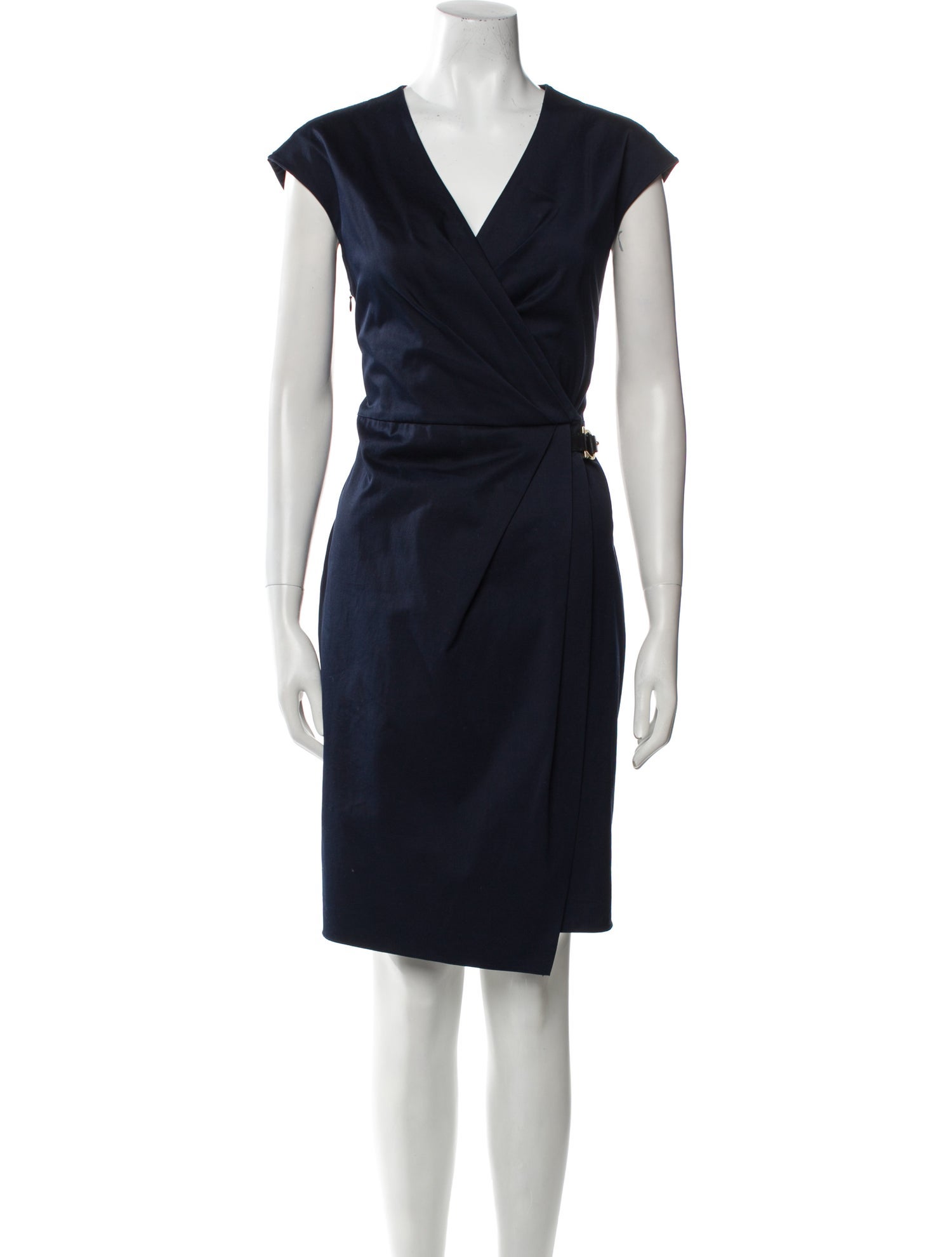 Salvatore Ferragamo V-Neck Midi Length Dress