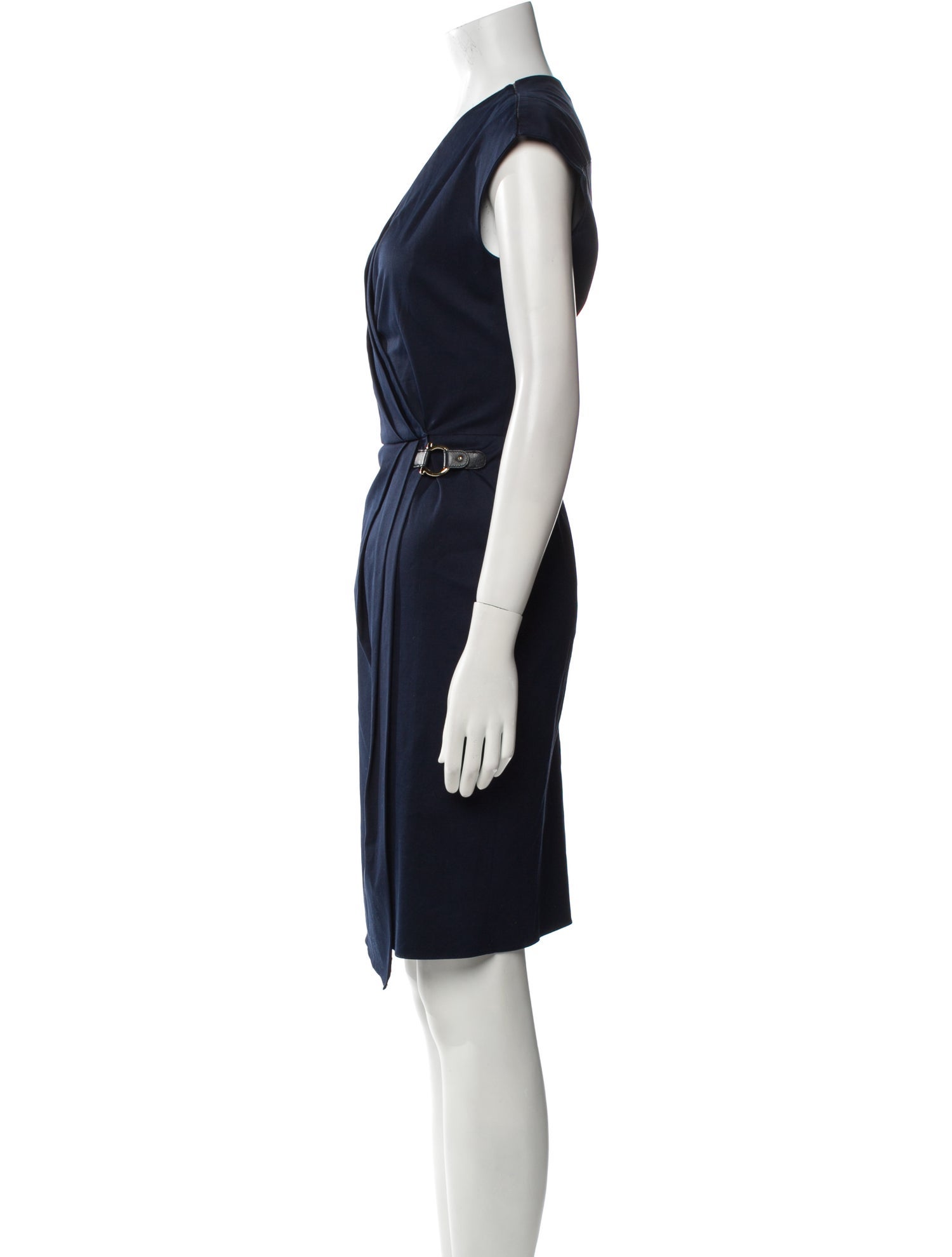 Salvatore Ferragamo V-Neck Midi Length Dress